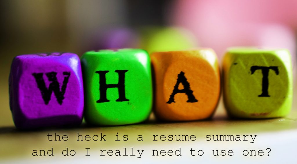 What the Heck is a Resume Summary and do I Really Need to Use One?