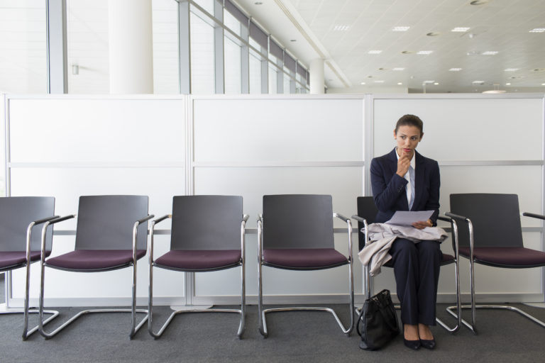 Woman waiting for an interview
