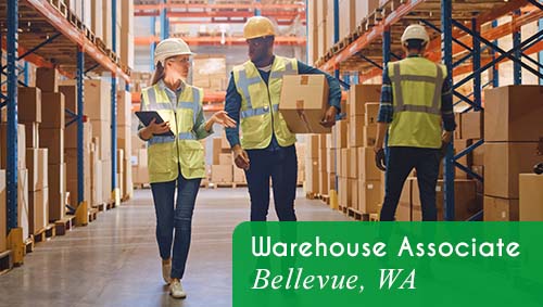 Now Hiring Warehouse Associates in Bellevue, WA