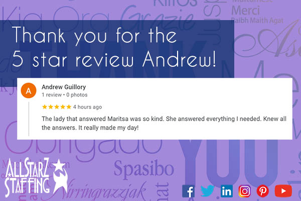 Thank you for the 5 Star Google Review!